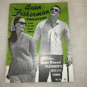 BOOK Aran Fisherman Sweaters to KNIT for men women and children Stunning…